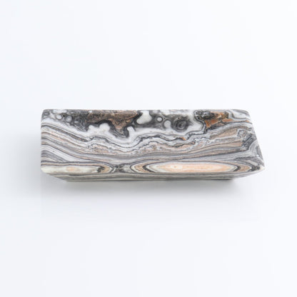 One Mexican Onyx/Calcite Black & White Zebra Rectangle Dish