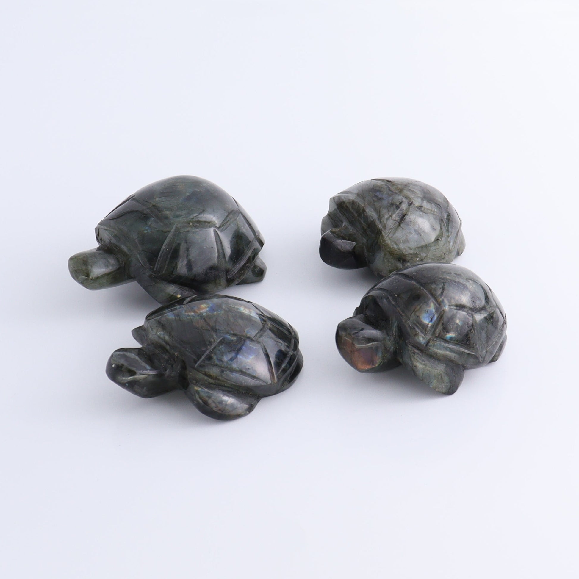 Labradorite Turtles Set of 4 - Expert Wholesale and Supplier of Wholesale Crystals & Bulk Gemstones, ["Labradorite","Madagascar","turtle","Turtles"]