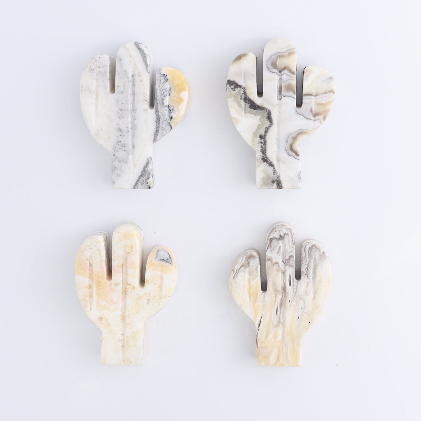 One Cactus Mexican Onyx/Calcite White Zebra 9 cm - Expert Wholesale and Supplier of Wholesale Crystals & Bulk Gemstones, ["Cactus","Calcite","Catalog Onyx","Mexico","onyx"]