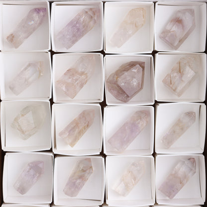 Powellite Amethyst UV Reactive Towers Set of 20 - Expert Wholesale and Supplier of Wholesale Crystals & Bulk Gemstones, ["Amethyst","Powellite"]