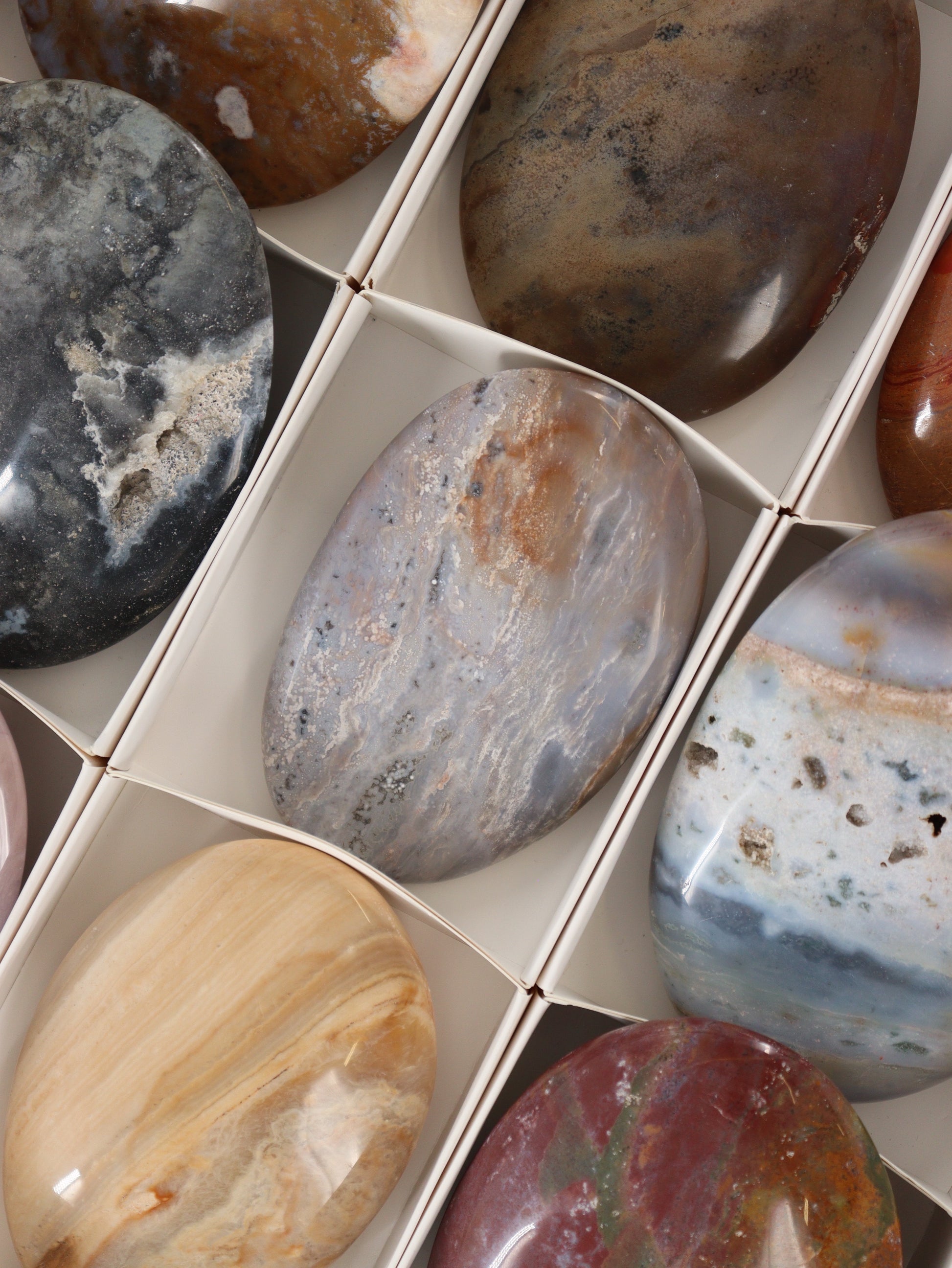 Ocean Jasper Palm Stones Flat - Expert Supplier of Wholesale Crystals & Bulk Gemstones