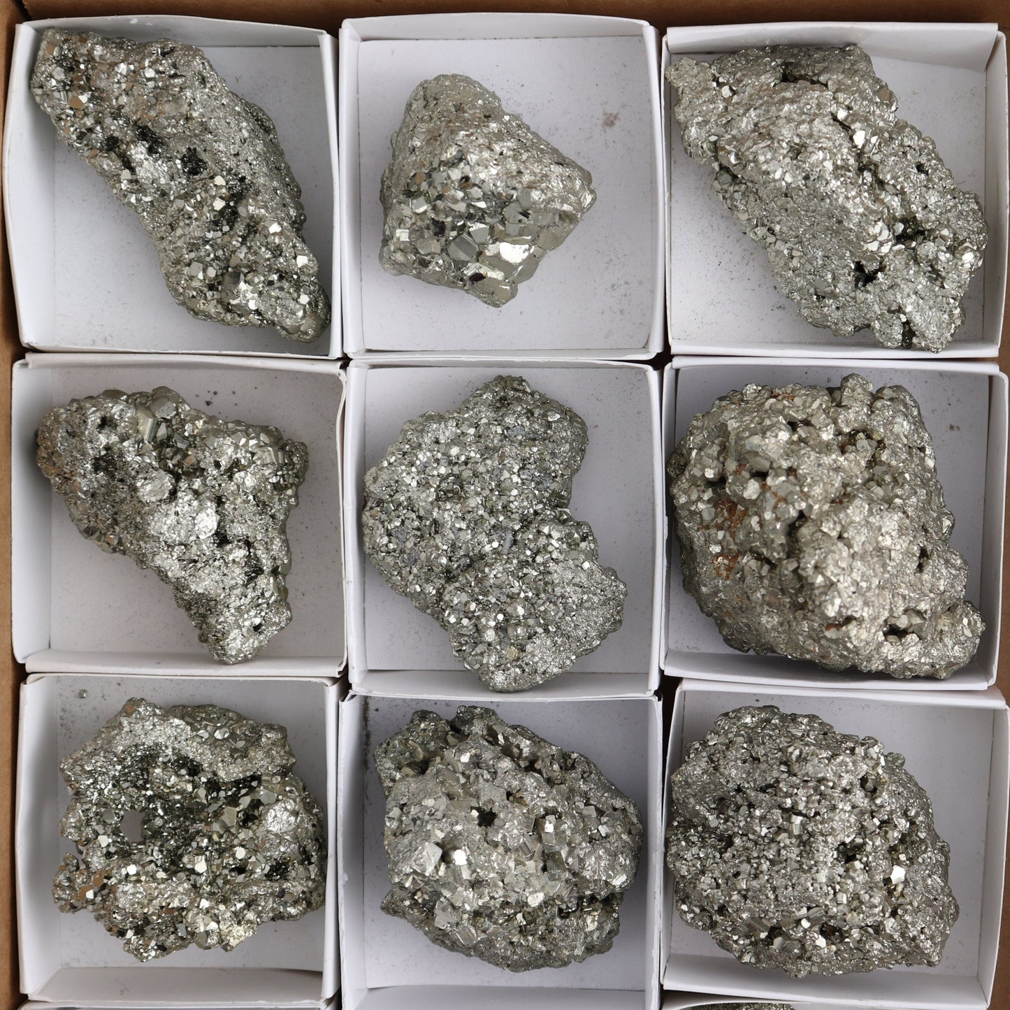 Pyrite Clusters Set of 12