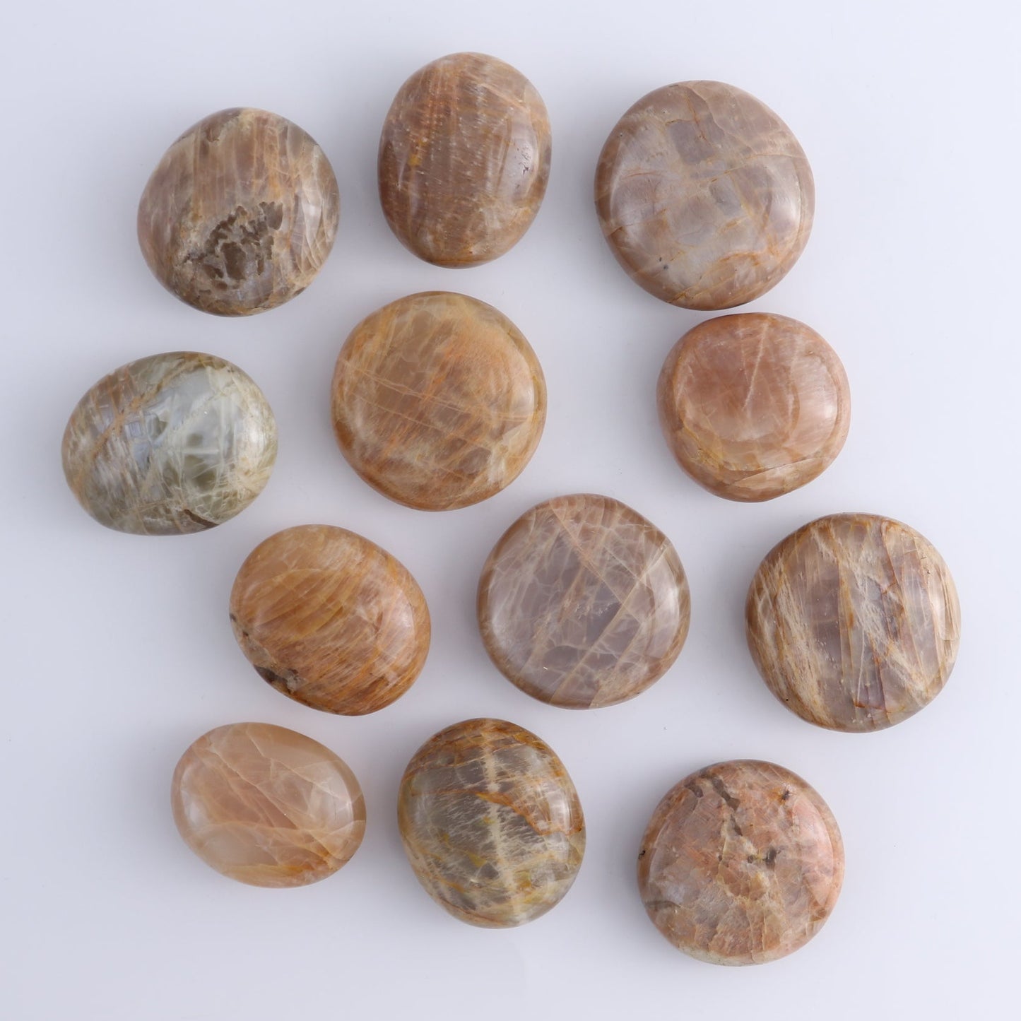 One Peach Moonstone Palm Stones 1 kg Set