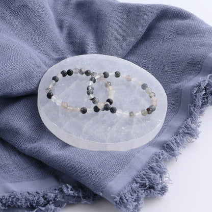 One Tourmaline in Quartz Faceted Bracelet - Expert Wholesale and Supplier of Wholesale Crystals & Bulk Gemstones, ["Bracelet","bracelets","Quartz","Tourmaline"]