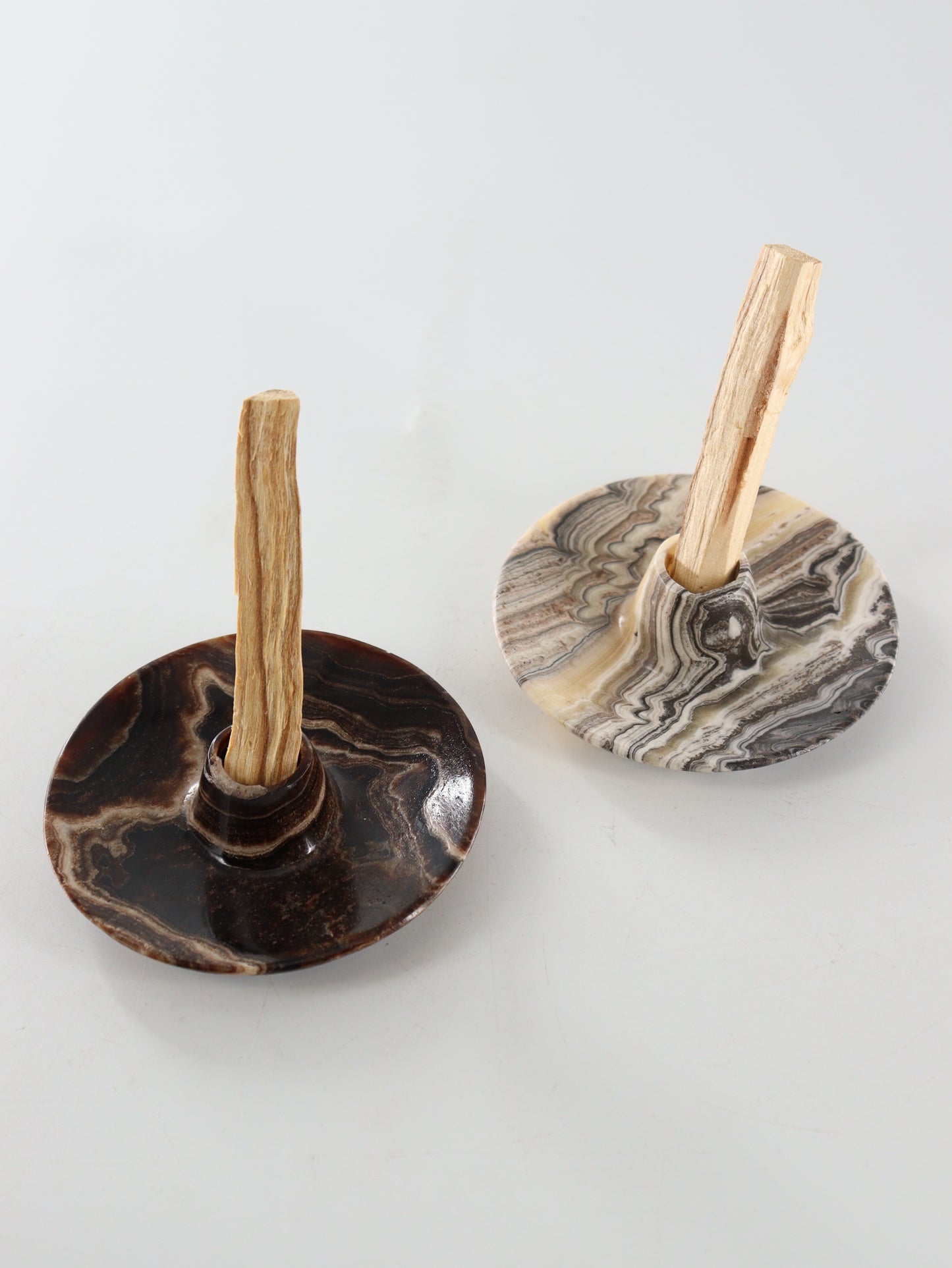 Chocolate and Yellow Zebra Onyx Palo Santo Holders Set of 10