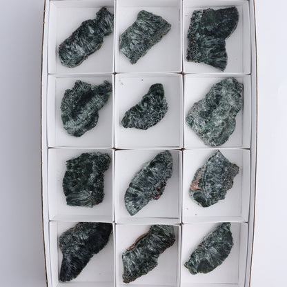 Seraphinite Slices Set of 12 - Expert Wholesale and Supplier of Wholesale Crystals & Bulk Gemstones, ["Seraphinite","Slices and Slabs"]