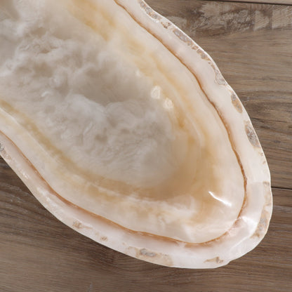 Mexican Onyx/Calcite Canoe Bowl 24"