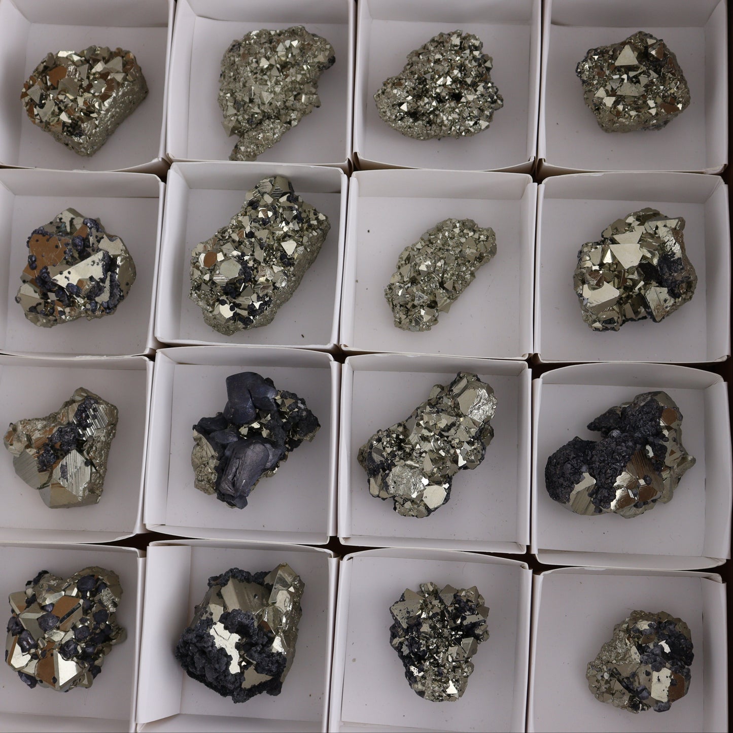 Octahedral Pyrite Clusters Set of 20 - Expert Wholesale and Supplier of Wholesale Crystals & Bulk Gemstones, ["Clusters","Octahedral Pyrite","Peru","Pyrite"]