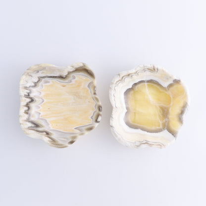 One Mexican Onyx/Calcite Yellow & White Zebra Irregular Bowl - Expert Wholesale and Supplier of Wholesale Crystals & Bulk Gemstones, ["bowl","Bowls","Calcite","Catalog Onyx","Decorative Dish","Mexico","onyx"]