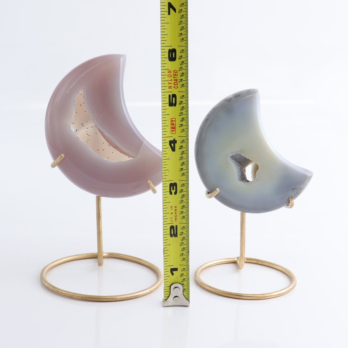 Agate Moons with Stand Set of 5
