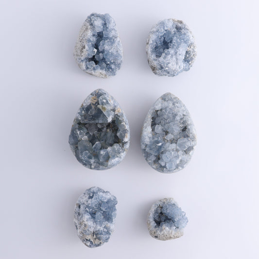 Celestite Eggs & Clusters Set of 6
