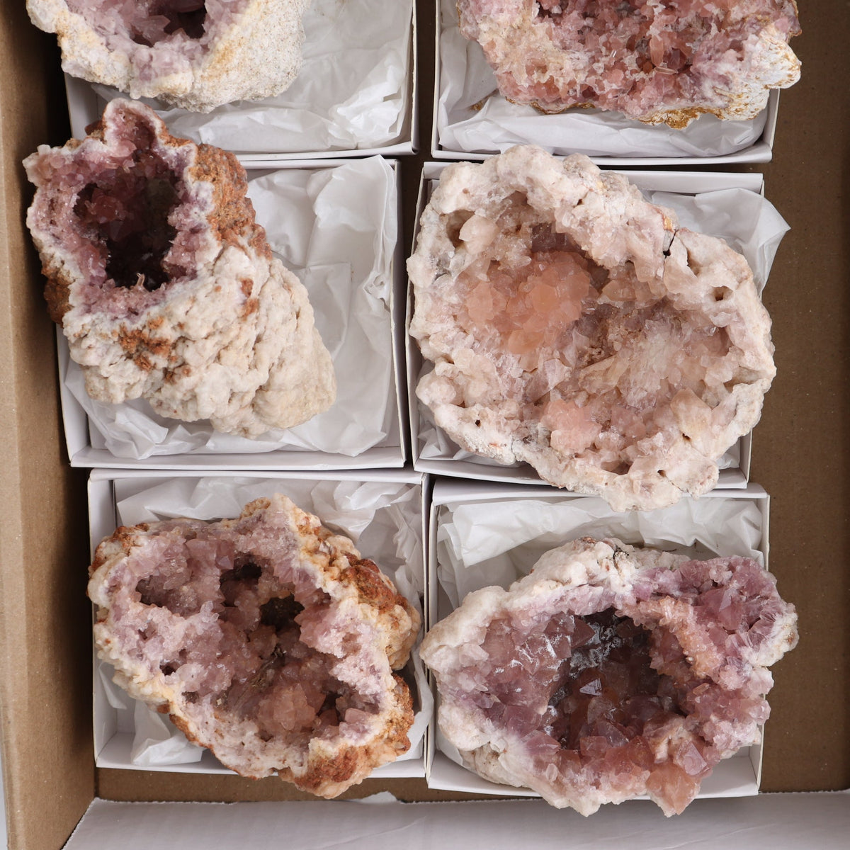 Pink Amethyst Geodes Set of 6