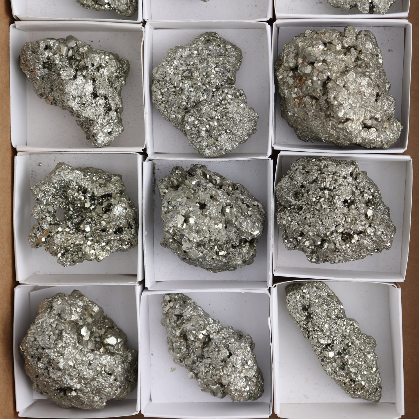 Pyrite Clusters Set of 12