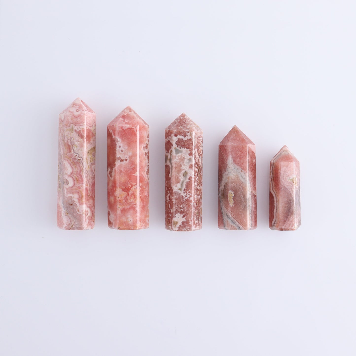 Rhodochrosite Towers Set of 5 - Expert Wholesale and Supplier of Wholesale Crystals & Bulk Gemstones, ["Argentina","Rhodochrosite","Towers"]