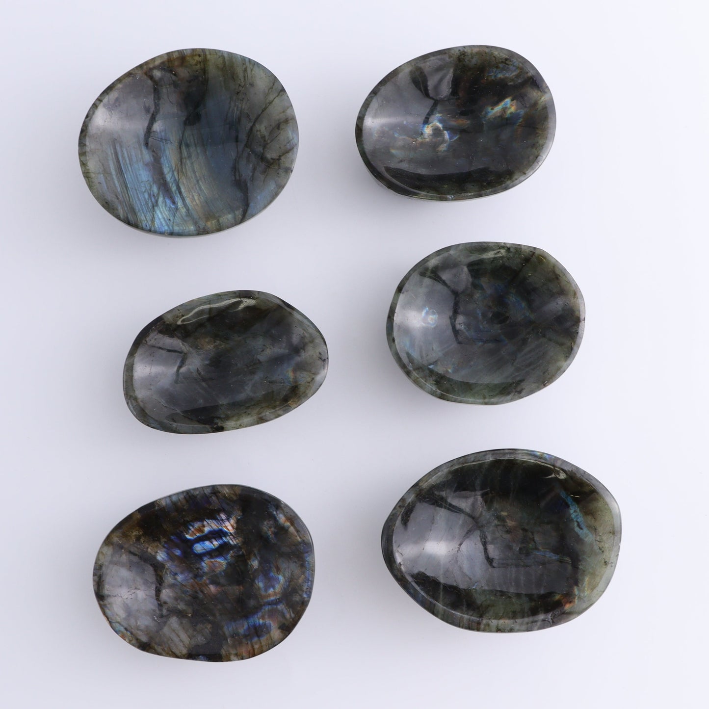 Labradorite Bowls Set of 12 - Expert Wholesale and Supplier of Wholesale Crystals & Bulk Gemstones, ["Bowls","Labradorite","Madagascar"]