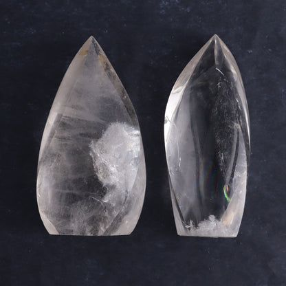 Imperfect Clear and Smoky Quartz Flames Set of 6 - Expert Wholesale and Supplier of Wholesale Crystals & Bulk Gemstones, ["Brazil","Clear Quartz","flames","Quartz","Smoky Quartz"]