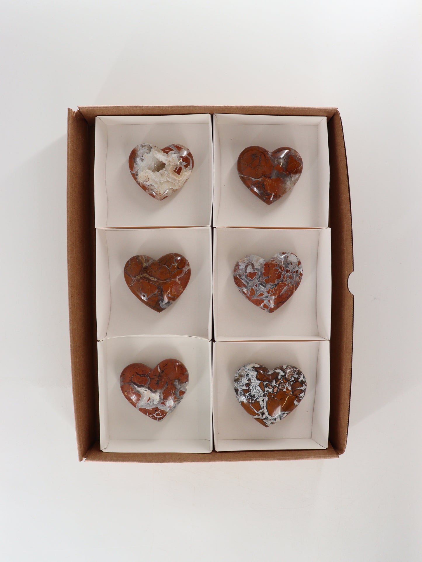 Brecciated Jasper Hearts Set of 6 - Expert Wholesale and Supplier of Wholesale Crystals & Bulk Gemstones, []