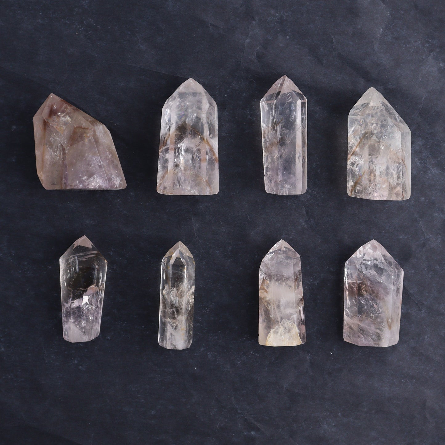 Powellite Amethyst UV Reactive Towers Set of 20 - Expert Wholesale and Supplier of Wholesale Crystals & Bulk Gemstones, ["Amethyst","Powellite"]