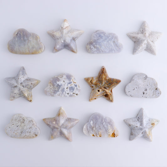 Agate Stars and Clouds Set of 12 - Expert Wholesale and Supplier of Wholesale Crystals & Bulk Gemstones, ["Agate","Clouds","stars"]