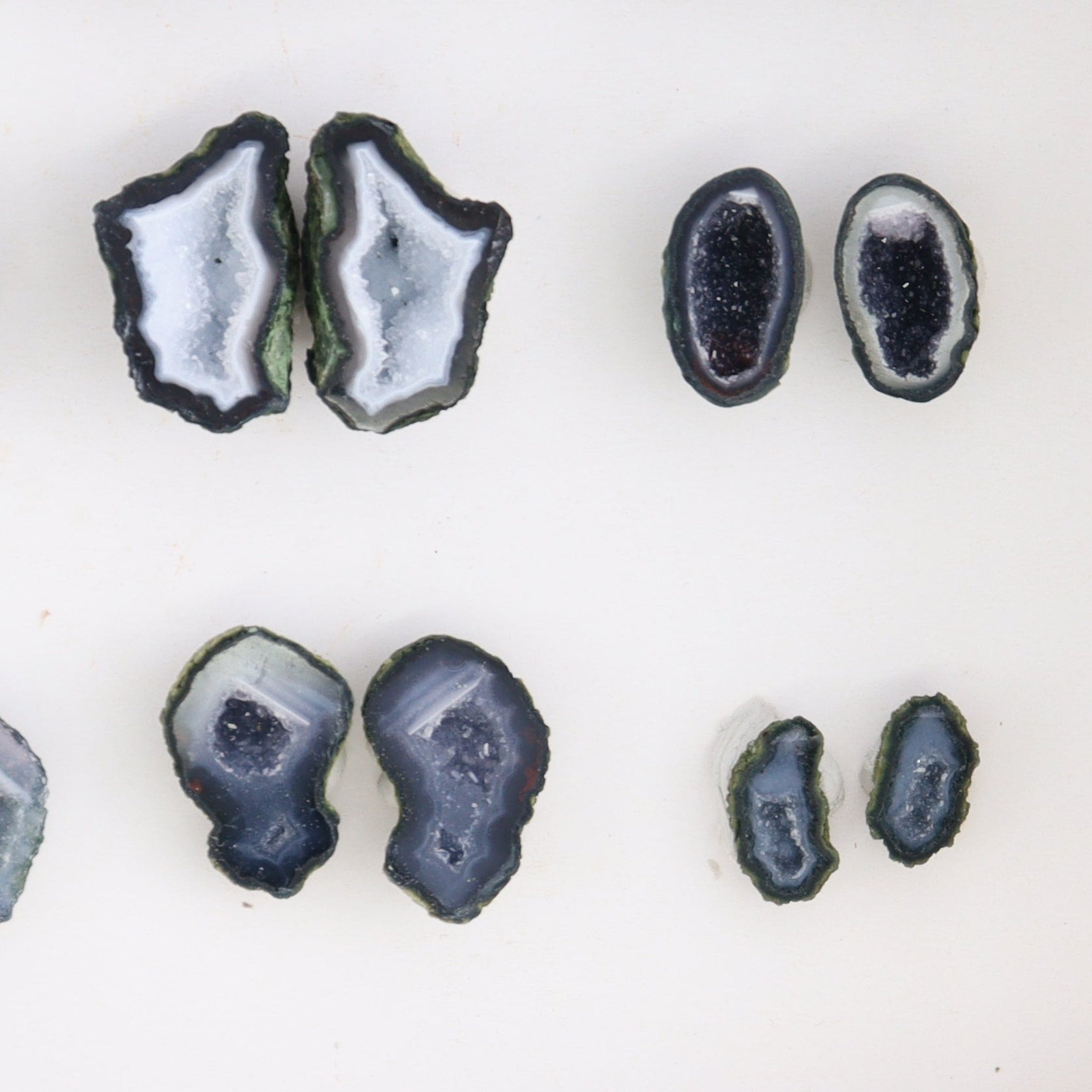 Tabasco Geodes 9 Pairs - Expert Wholesale and Supplier of Wholesale Crystals & Bulk Gemstones, ["Geodes","Tabasco Geode"]