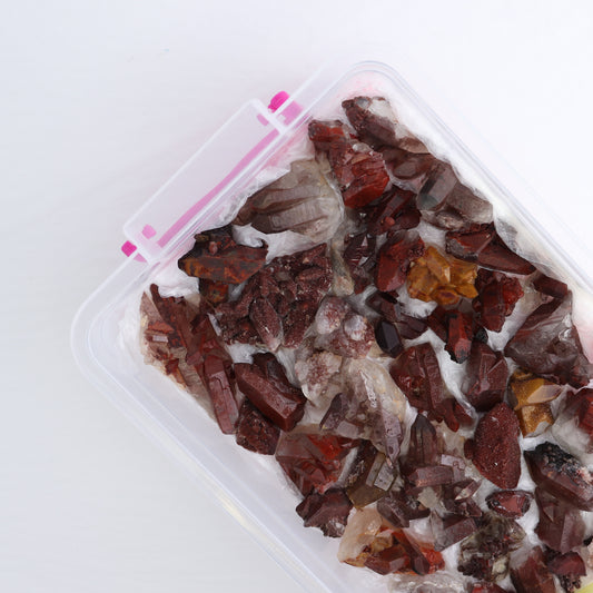 Quartz Hematite Inclusions Flat from Morocco