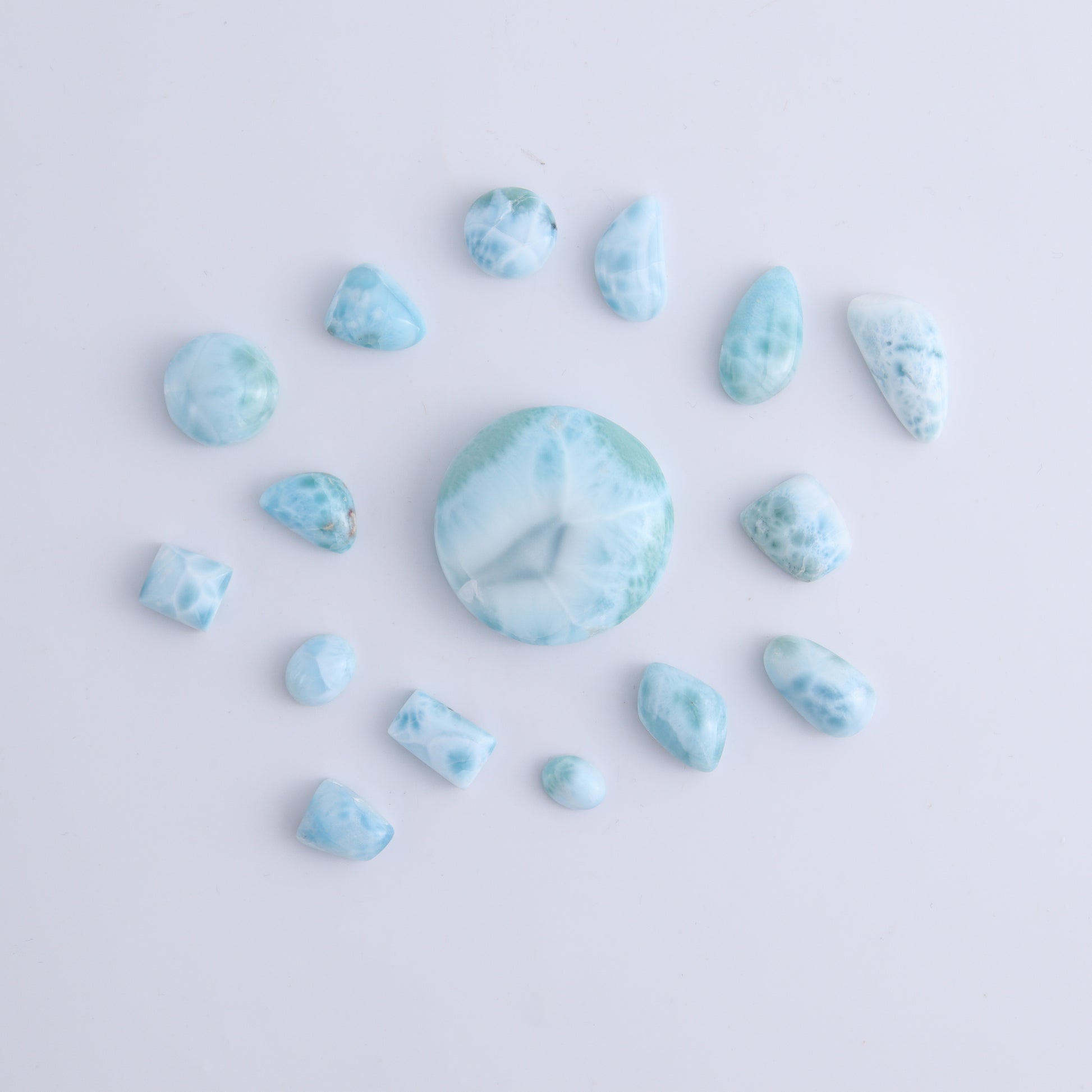 Larimar Cabs 16 Pieces - Expert Wholesale and Supplier of Wholesale Crystals & Bulk Gemstones, ["Cabs","Larimar"]