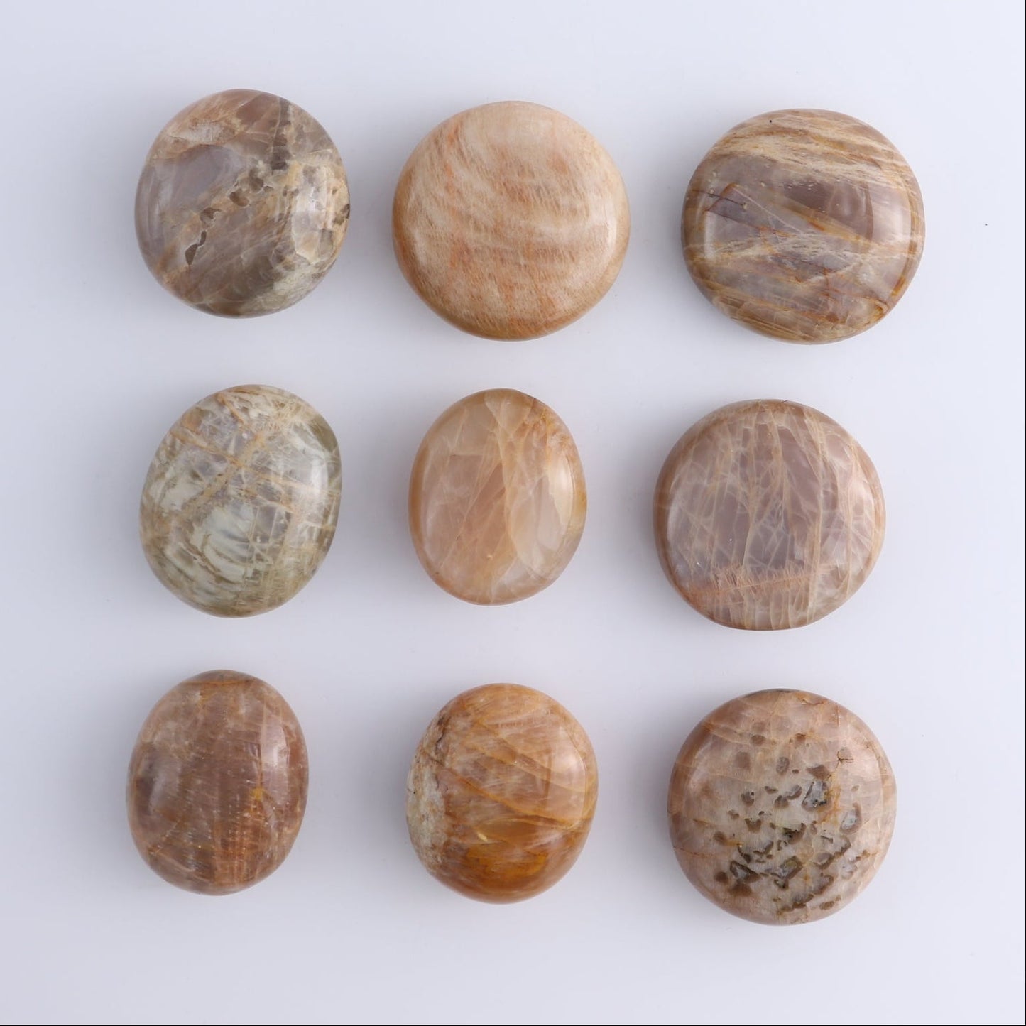 One Peach Moonstone Palm Stones 1 kg Set