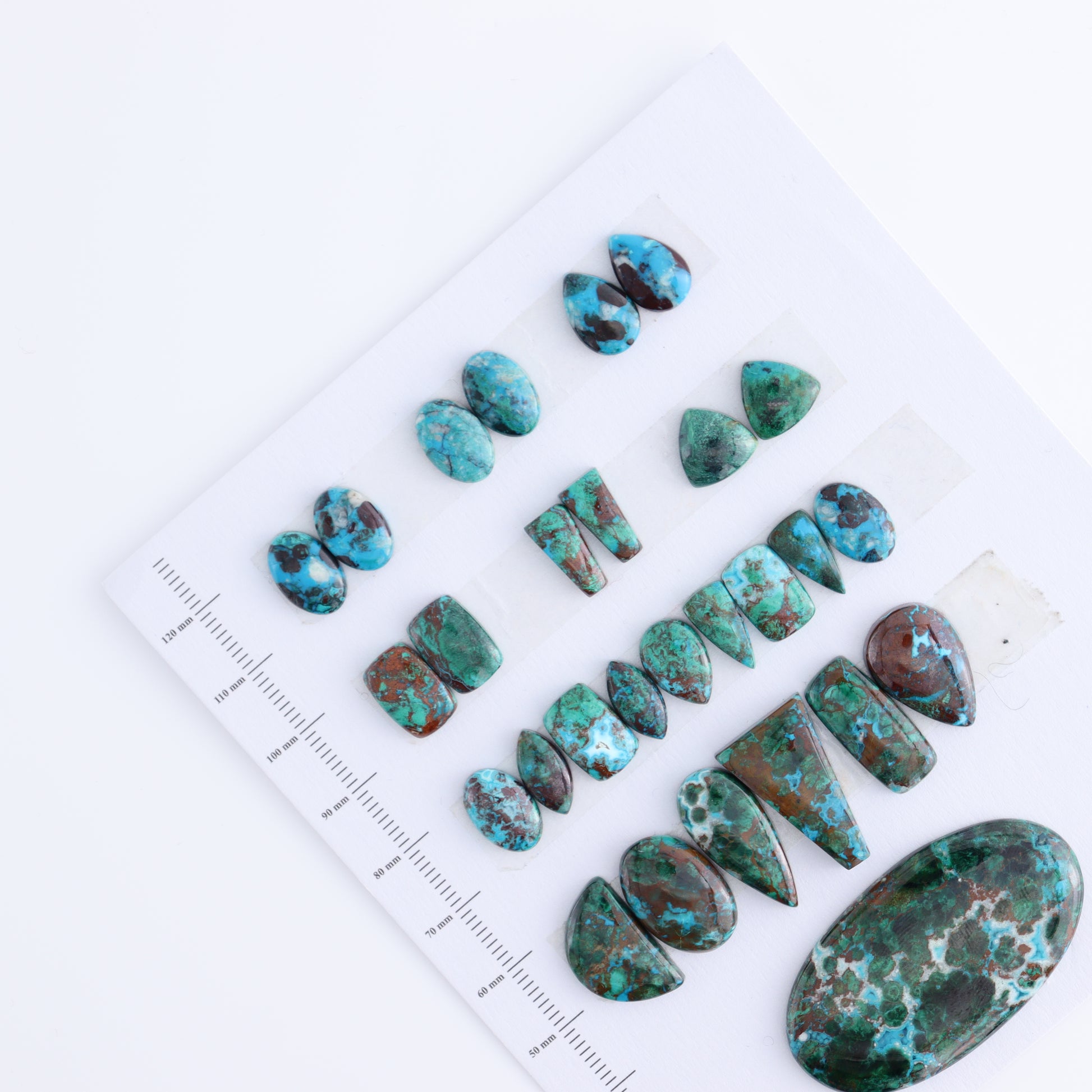 Chrysocolla Cabs Set of 28 - Expert Wholesale and Supplier of Wholesale Crystals & Bulk Gemstones, ["Cabs","Chrysocolla"]
