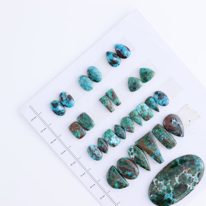 Chrysocolla Cabs Set of 28 - Expert Wholesale and Supplier of Wholesale Crystals & Bulk Gemstones, ["Cabs","Chrysocolla"]