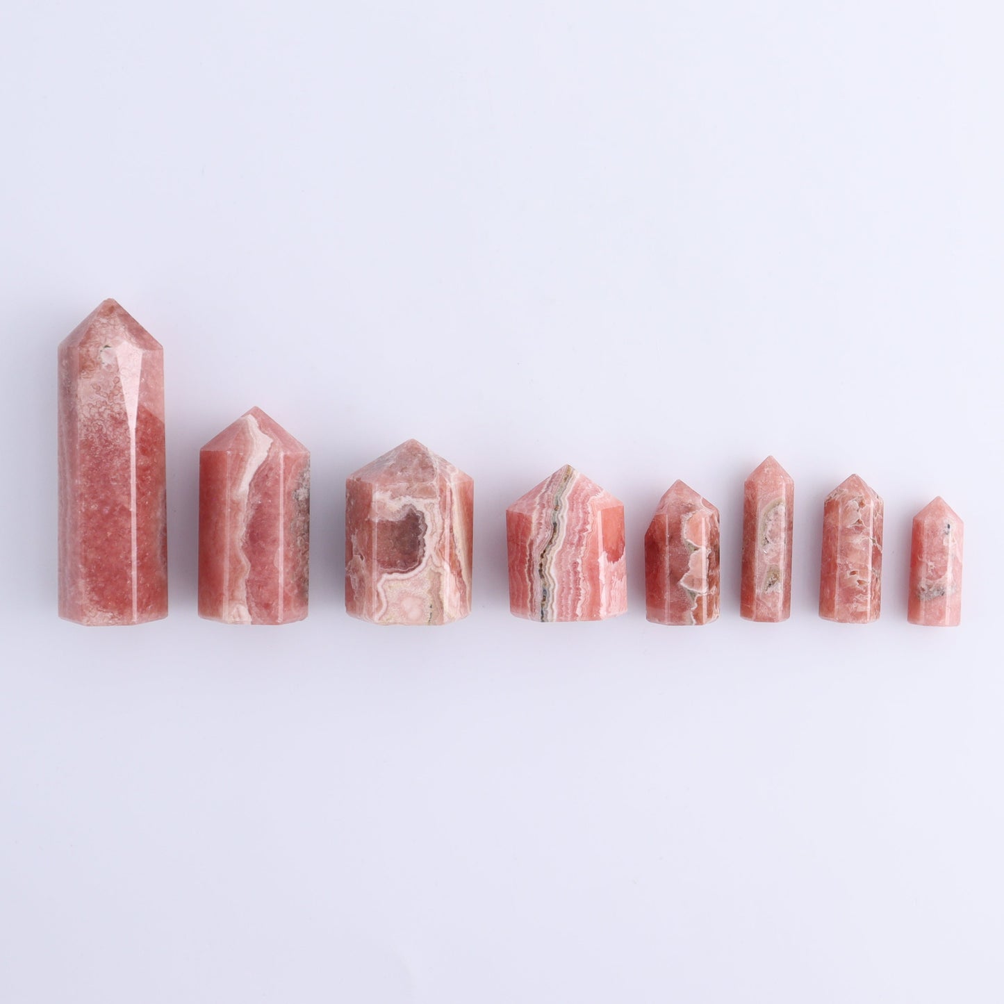 Rhodochrosite Towers Set of 8 - Expert Wholesale and Supplier of Wholesale Crystals & Bulk Gemstones, ["Argentina","Rhodochrosite","Towers"]