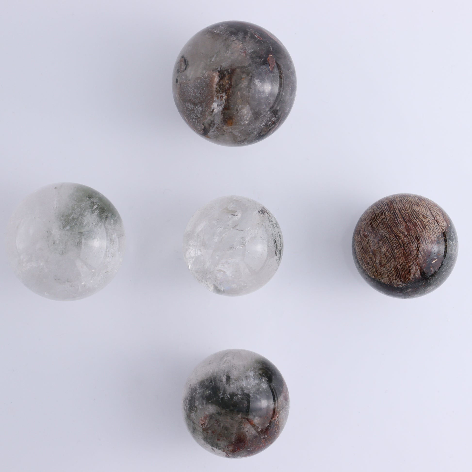 Garden Quartz Spheres Set of 9 - Expert Wholesale and Supplier of Wholesale Crystals & Bulk Gemstones, ["China","Garden Quartz","Spheres"]