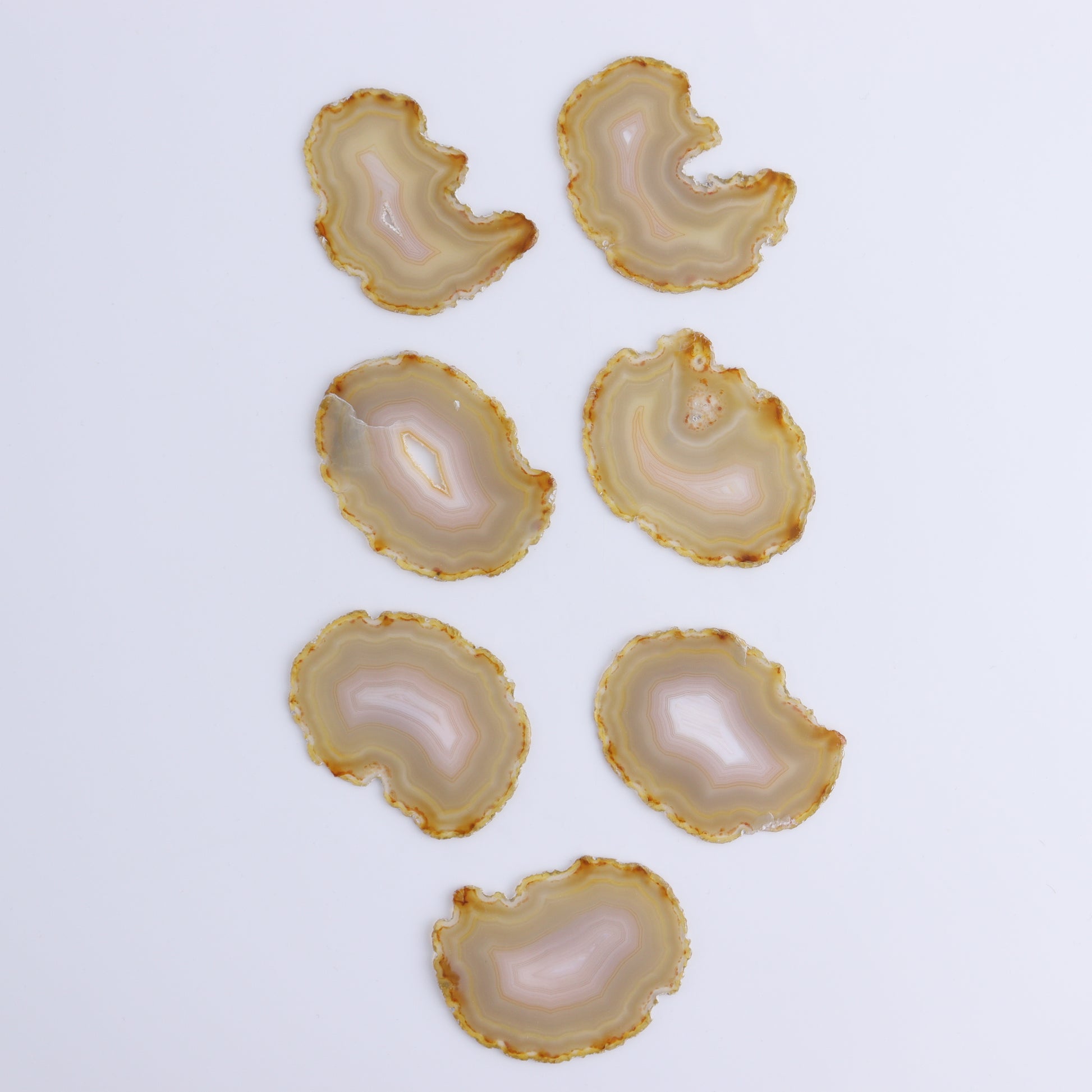 Iris Agate Slices Set of 7 - Expert Wholesale and Supplier of Wholesale Crystals & Bulk Gemstones, ["Agate","Iris Agate","Slices and Slabs"]