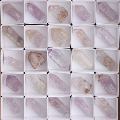 Powellite Amethyst UV Reactive Towers Set of 30 - Expert Wholesale and Supplier of Wholesale Crystals & Bulk Gemstones, ["Amethyst","Powellite"]