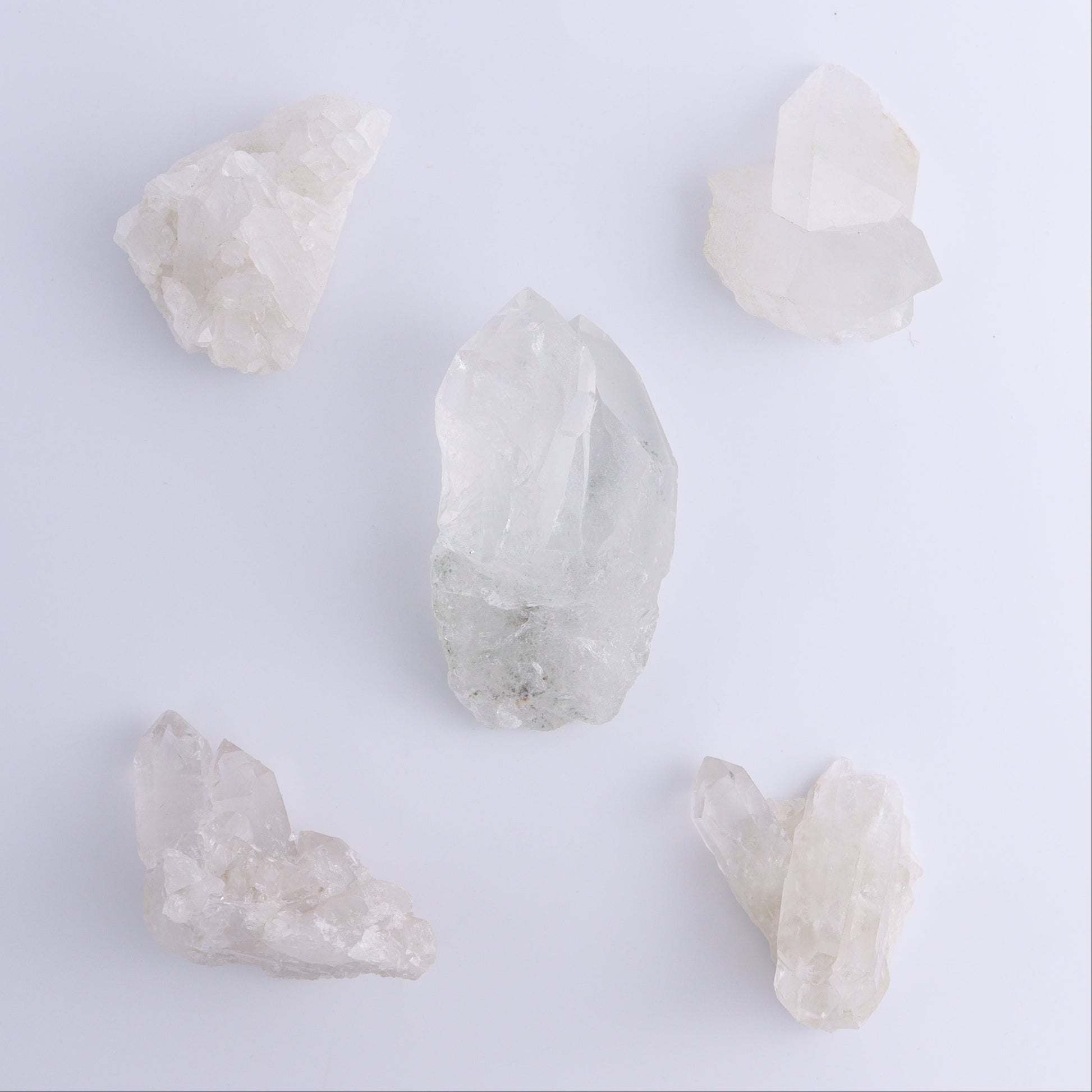 Quartz Freeforms & Clusters Set of 5 - Expert Wholesale and Supplier of Wholesale Crystals & Bulk Gemstones, ["Clusters","Freeform","Freeforms","Quartz"]