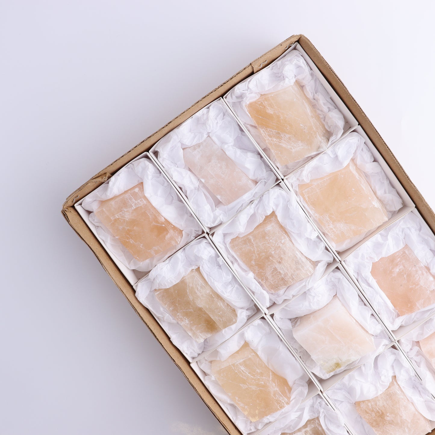 Pink Optical Calcite (Fluorescent) Set of 12 - Expert Wholesale and Supplier of Wholesale Crystals & Bulk Gemstones, ["Calcite","Mexico","Optical Calcite"]