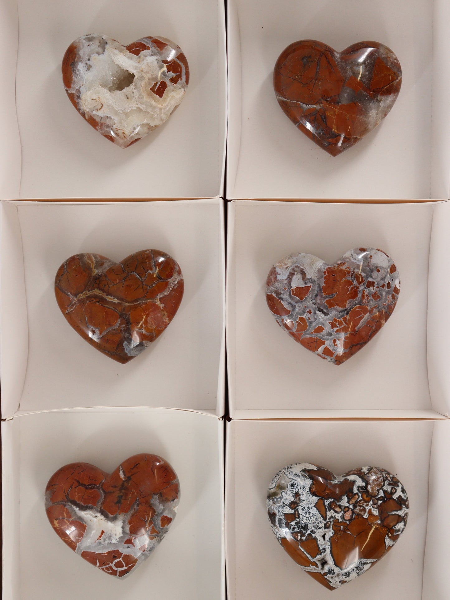 Brecciated Jasper Hearts Set of 6 - Expert Wholesale and Supplier of Wholesale Crystals & Bulk Gemstones, []