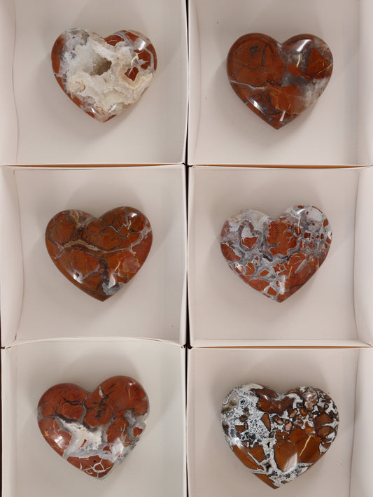 Brecciated Jasper Hearts Set of 6 - Expert Wholesale and Supplier of Wholesale Crystals & Bulk Gemstones, []