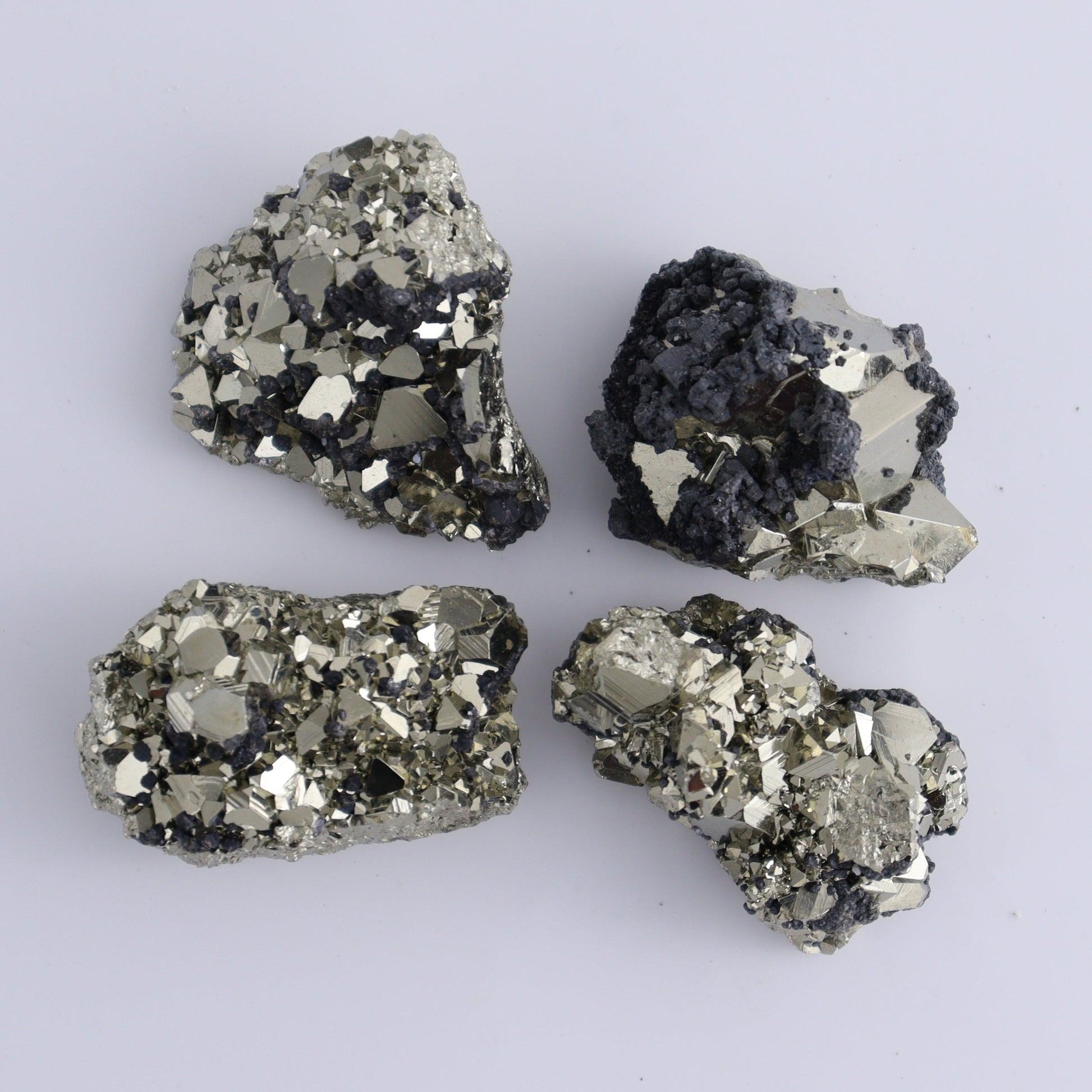 Octahedral Pyrite Clusters Set of 20 - Expert Wholesale and Supplier of Wholesale Crystals & Bulk Gemstones, ["Clusters","Octahedral Pyrite","Peru","Pyrite"]