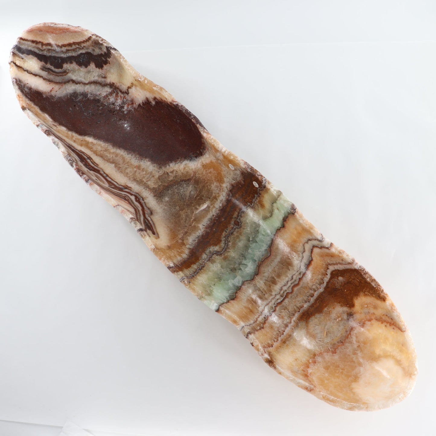 Mexican Onyx/Calcite Canoe Bowl - Expert Wholesale and Supplier of Wholesale Crystals & Bulk Gemstones, ["Bowls","Calcite","canoe","Mexico","onyx"]