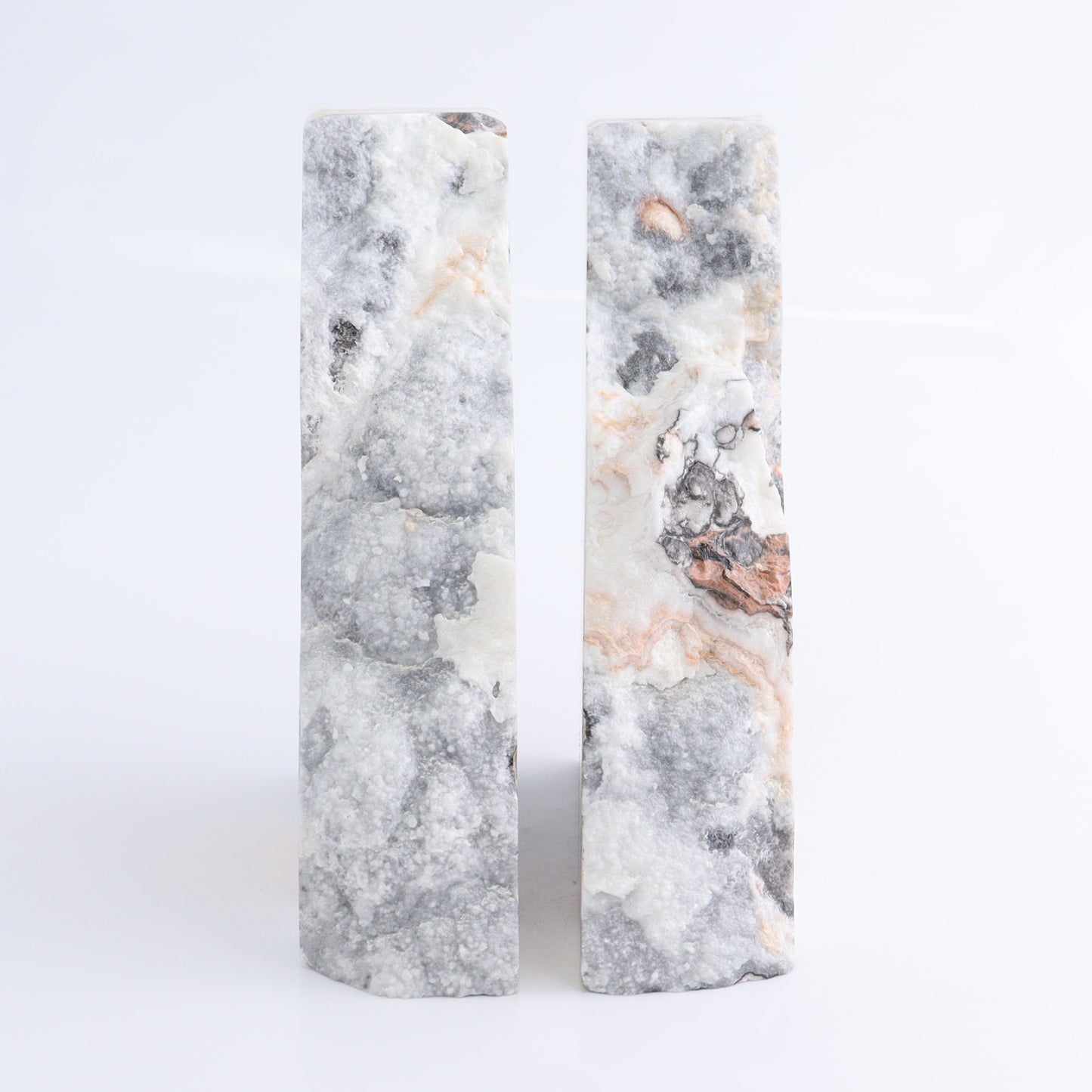 One Pair of Mexican Onyx/Calcite Yellow & White Zebra Rough Bookend - Expert Wholesale and Supplier of Wholesale Crystals & Bulk Gemstones, ["Bookends","Calcite","Catalog Onyx","Mexico","onyx"]