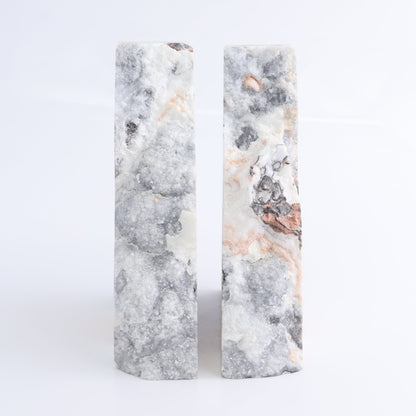 One Pair of Mexican Onyx/Calcite Yellow & White Zebra Rough Bookend - Expert Wholesale and Supplier of Wholesale Crystals & Bulk Gemstones, ["Bookends","Calcite","Catalog Onyx","Mexico","onyx"]