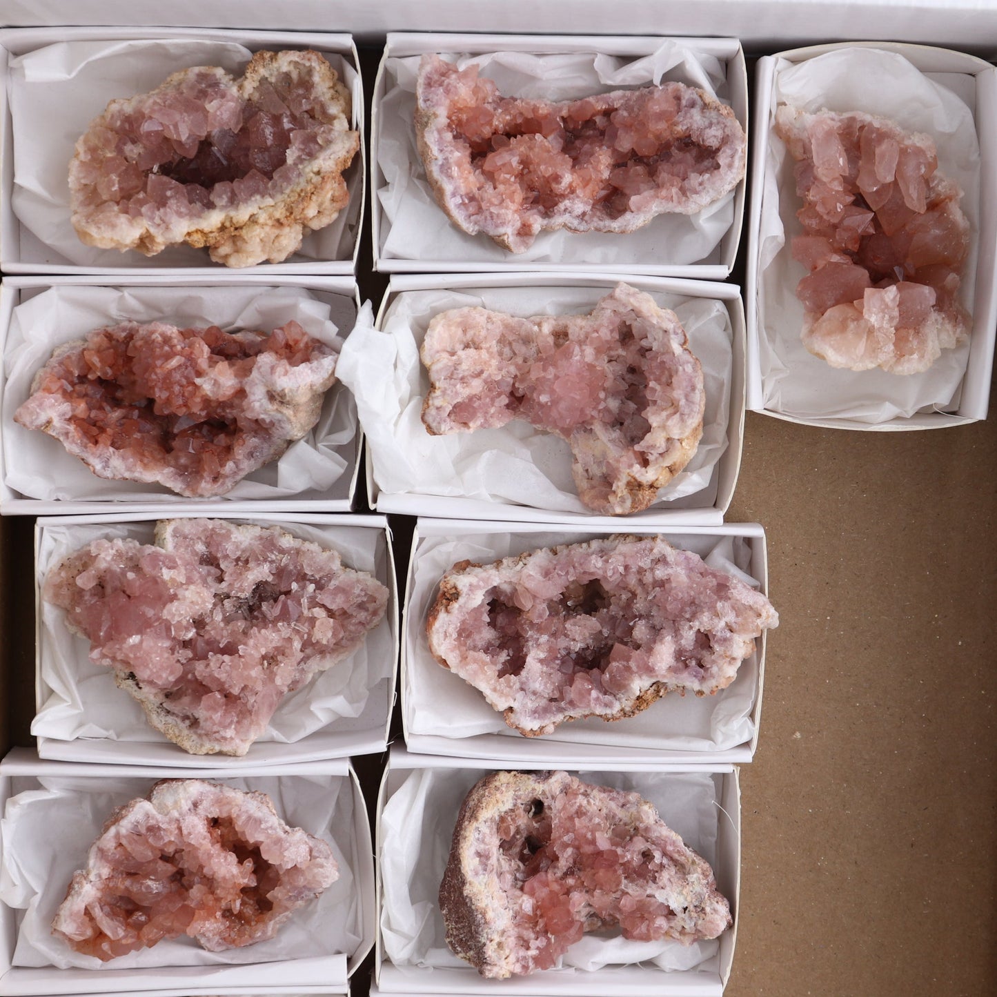 Pink Amethyst Clusters Set of 11