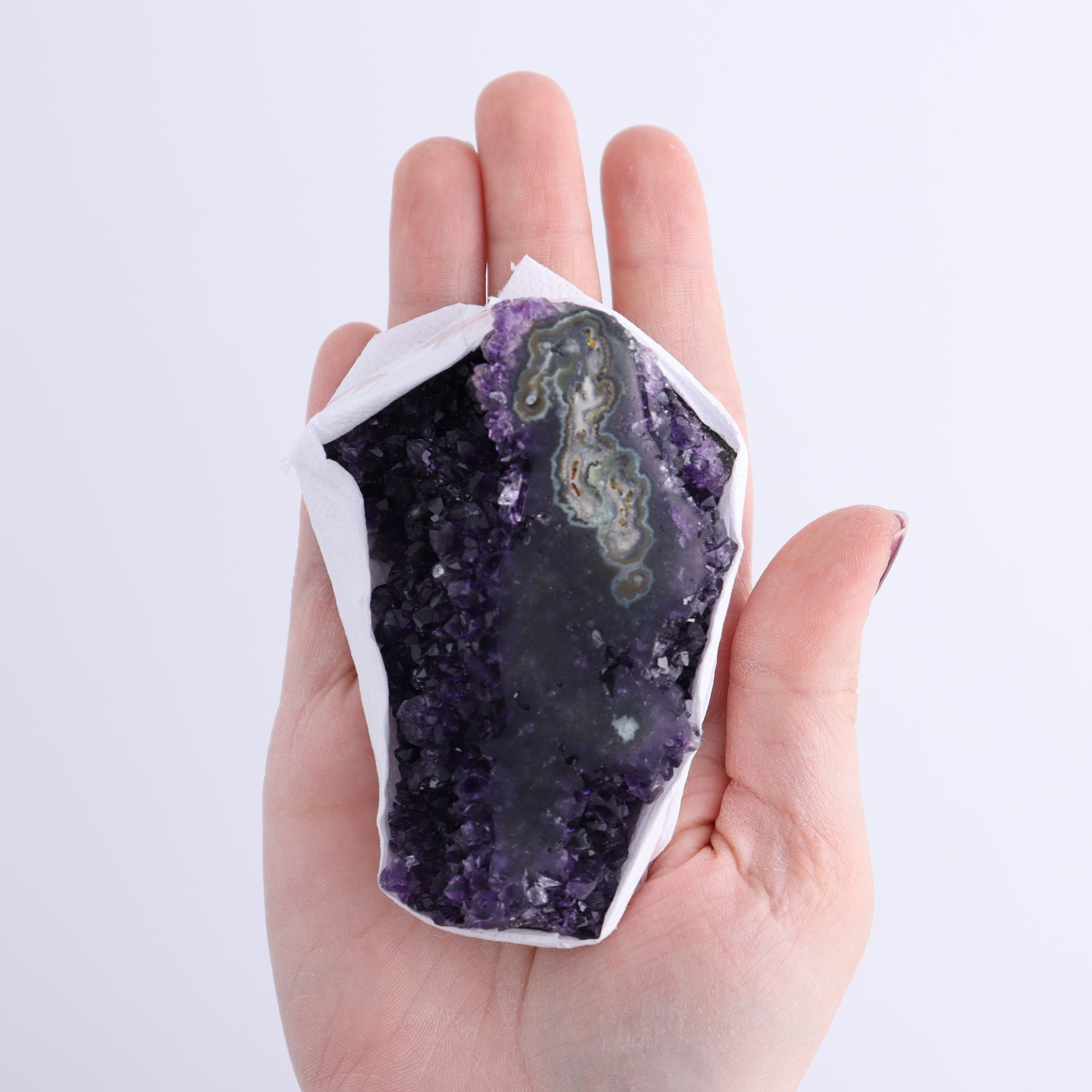 Uruguay Amethyst Clusters with "Eyes" Flat of 10 - Expert Wholesale and Supplier of Wholesale Crystals & Bulk Gemstones, []