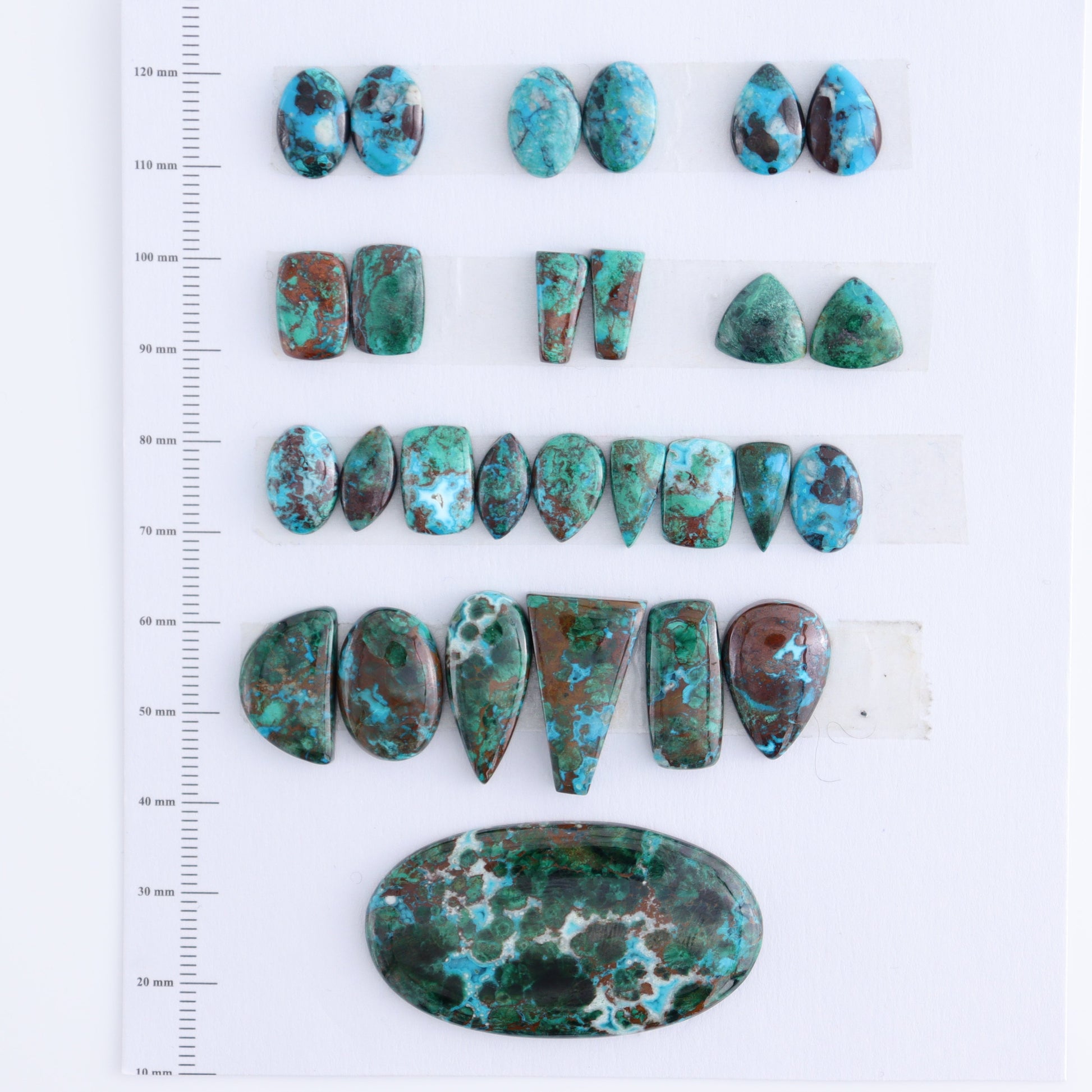 Chrysocolla Cabs Set of 28 - Expert Wholesale and Supplier of Wholesale Crystals & Bulk Gemstones, ["Cabs","Chrysocolla"]
