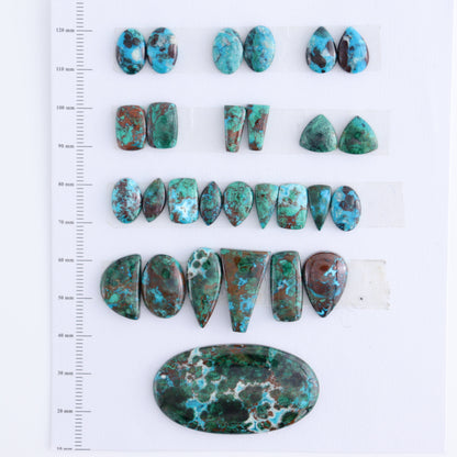 Chrysocolla Cabs Set of 28 - Expert Wholesale and Supplier of Wholesale Crystals & Bulk Gemstones, ["Cabs","Chrysocolla"]