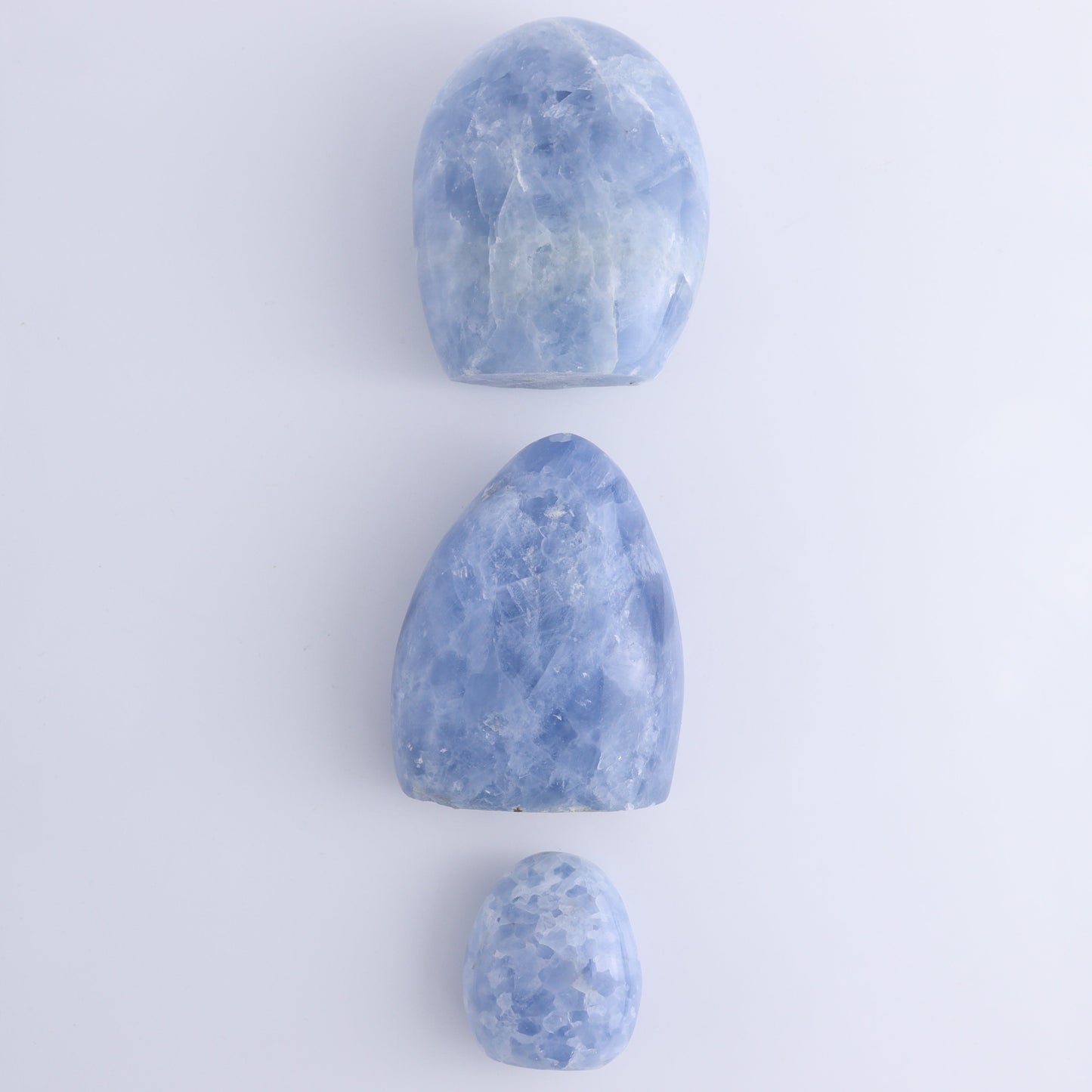Blue Calcite Set of 3 - Expert Wholesale and Supplier of Wholesale Crystals & Bulk Gemstones, ["Blue Calcite","Calcite","Freeform","Madagascar"]