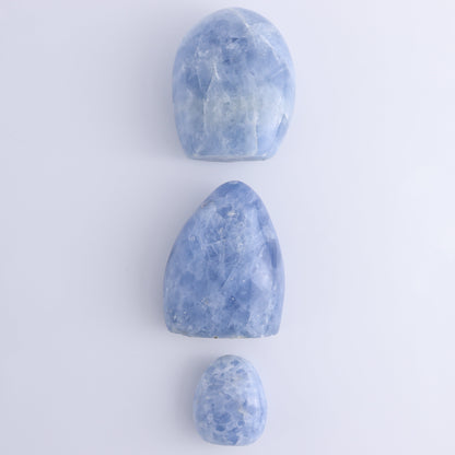 Blue Calcite Set of 3 - Expert Wholesale and Supplier of Wholesale Crystals & Bulk Gemstones, ["Blue Calcite","Calcite","Freeform","Madagascar"]