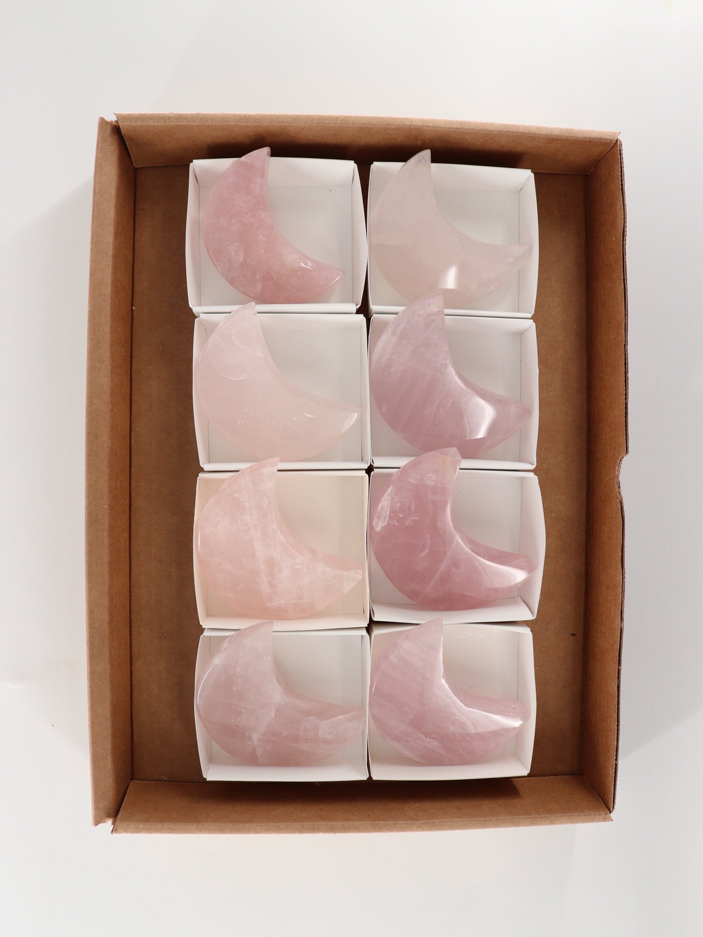 Rose Quartz Moons Set of 8 - Expert Wholesale and Supplier of Wholesale Crystals & Bulk Gemstones, []