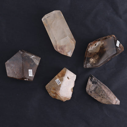 Rutilated Quartz Mixed Towers & Freeform Set of 11 - Expert Wholesale and Supplier of Wholesale Crystals & Bulk Gemstones, ["Brazil","Freeform","Rutilated Quartz","Towers"]