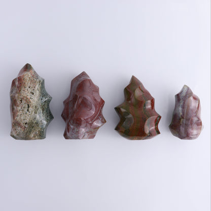 Ocean Jasper Flames Set of 4 - Expert Wholesale and Supplier of Wholesale Crystals & Bulk Gemstones, ["flames","jasper","Madagascar","Ocean Jasper"]
